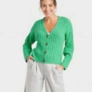Ribbed Cardigan Sweater